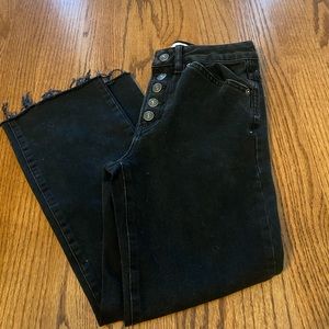 Free People high rise kick flare black jeans
